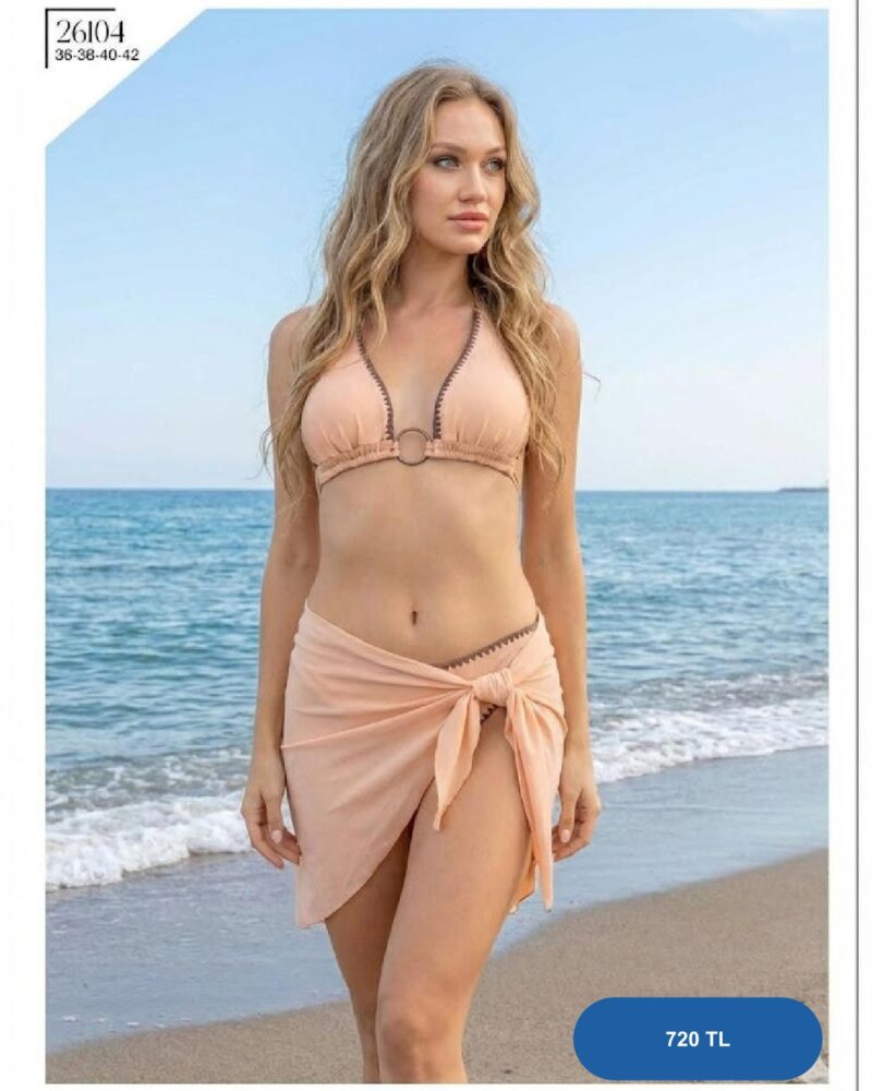 Toptan Siyah Beyaz Puantiyeli Üçgen Bikini