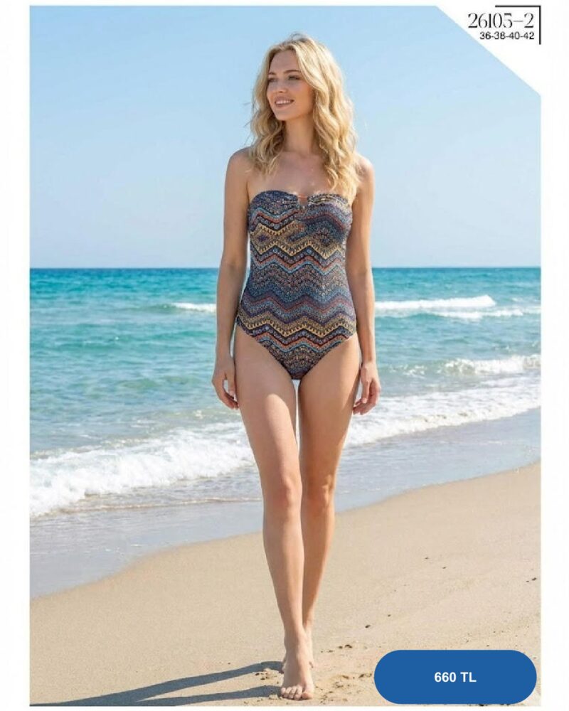 Toptan Turuncu Straplez İpli Bikini Takımı