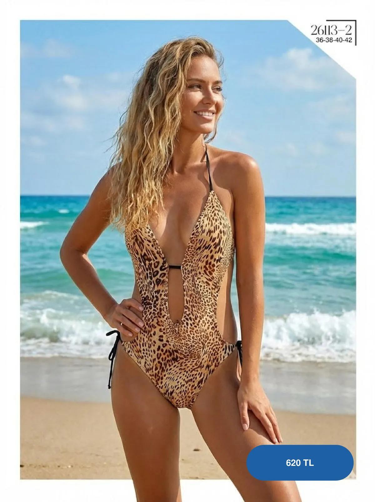 Toptan Leopar Desenli Dekolteli Mayokini Toptan Leopar Desenli Dekolteli Mayokini