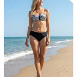 Toptan Siyah Beyaz Yaprak Desenli Bikini KADIN MAYO BIKINI 26 24
