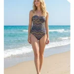 Toptan Geometrik Desenli Straplez Mayo KADIN MAYO BIKINI 26 7