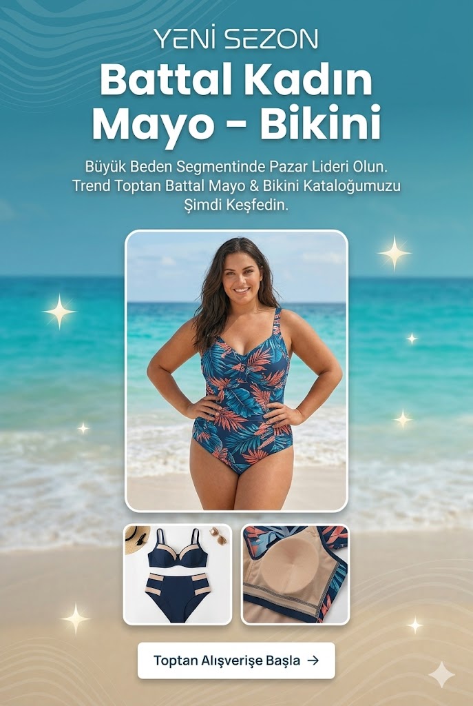 Toptan Battal Kadın Mayo Bikini