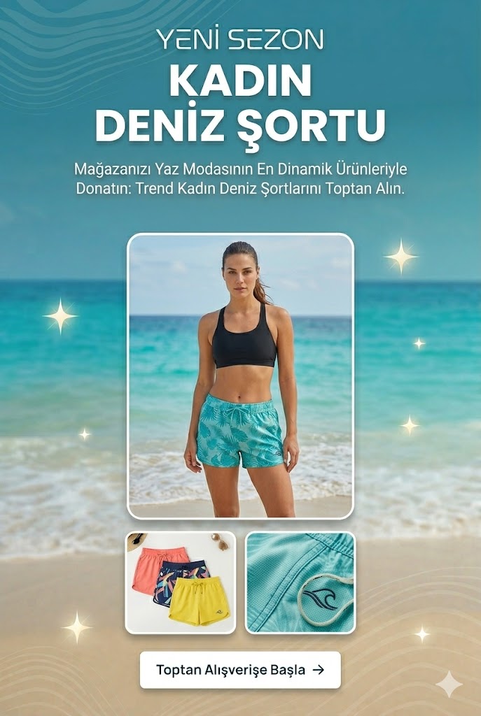 Toptan Kadın Deniz Şortu