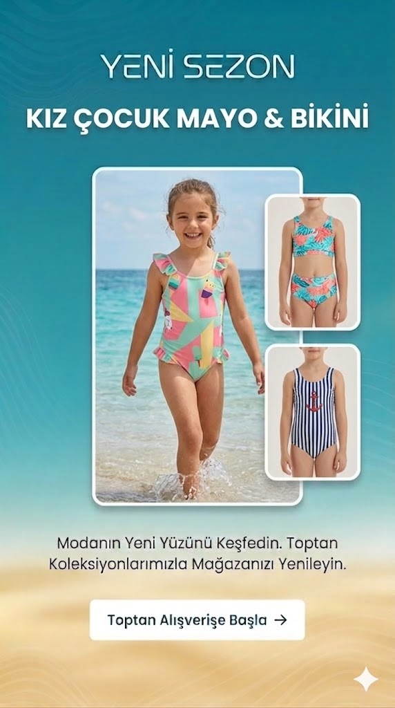 Toptan Kız Çocuk Mayo Bikini
