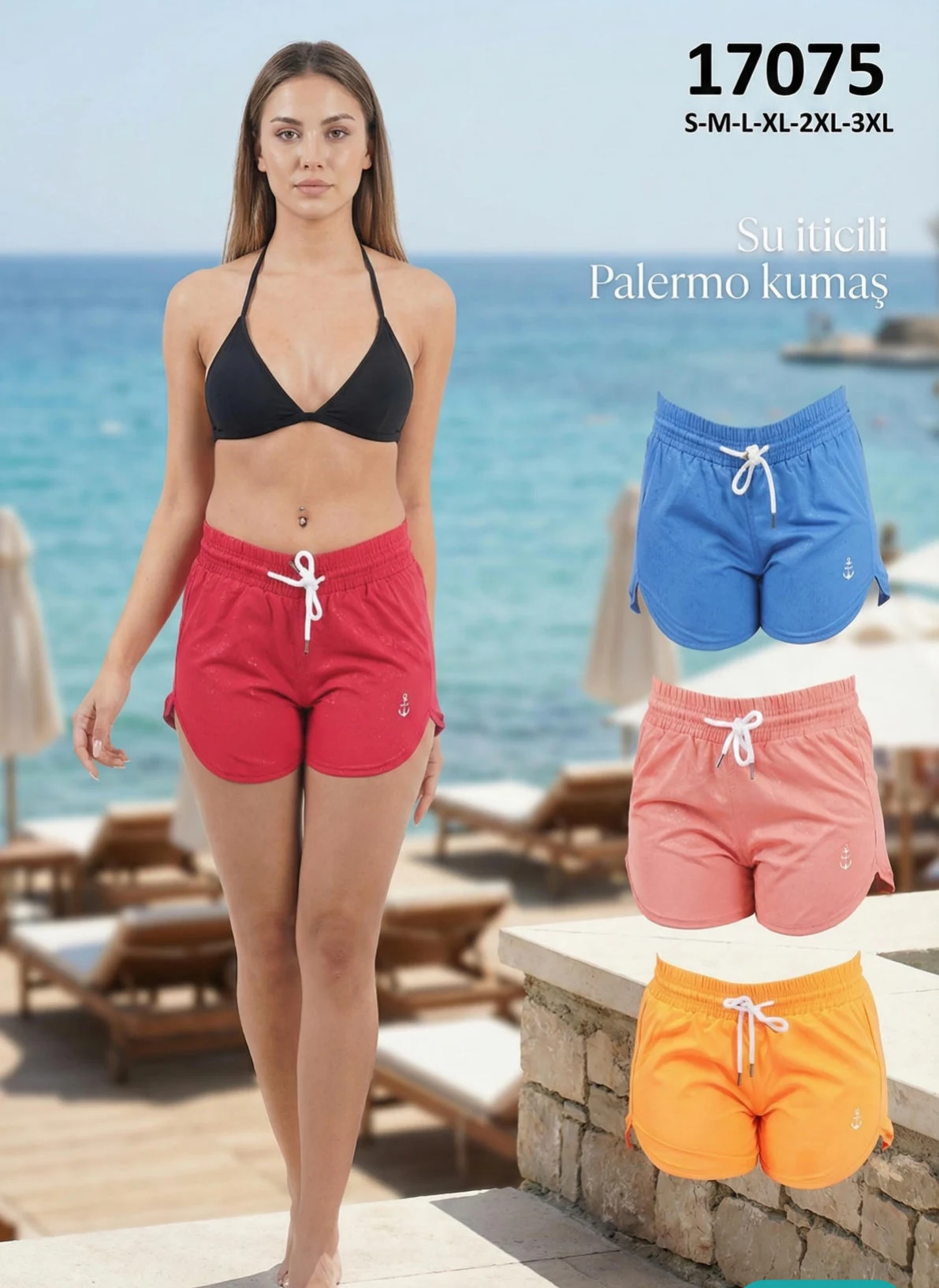 Wholesale Women's Shorts IST-17075CBATTAL 4 Renk